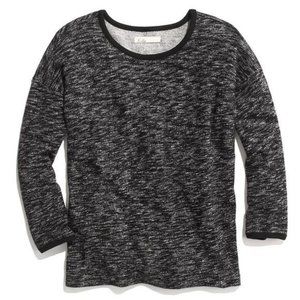 MADEWELL Black Marled Shadowtree Pullover Top sz L